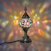Turkish Moroccan Mosaic Table or Bedside Lamp,mosaic lamp Big Globe Star nights