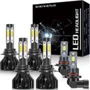 For Dodge Ram 1500 2500 3500 2-headlamps 2009-2012 9008 Led High/low Beam Headlights,+9145 Led Fog Light Bulbs,4pcs With Projector 2016-2018