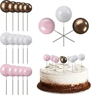 TIDTALEO 50pcs Colorful Cake Balloons Decorative Toppers for Cupcakes Easy to Use Party Decorations Vibrant Balls for Cakes Pastries and Chocolates