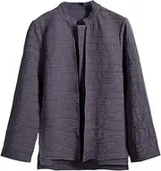 [Aoleaky] Spring Autumn Chinese Style Cotton and Linen Shirts for Men Retro Solid Long Sleeve Fake Two-Piece Tops