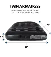 Outbound Twin Air Mattress Inflatable Mattress Blow Up Bed Portable Air-Bed