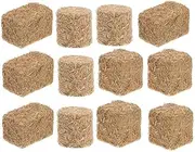 DEARMAMY Natural Decor Set 12pcs Mini Haystacks for Dollhouse Fairy Tale Garden Outdoor Scene