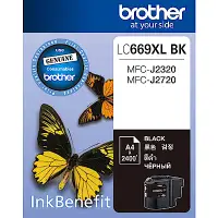 在飛比找Yahoo奇摩購物中心優惠-Brother LC669XL-BK 原廠黑色墨水