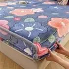 Fleece Fitted Sheet Elastic Mattress Protector Cover Double Bed Fluffy Flannel