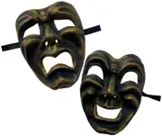 Commedia Tragedia Coppia Bronze Comedy Tragedy Venetian Italian Made Couple Mask