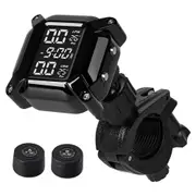 Tire Pressure Monitor System Wireless Motorcycle TPMS 2 External Sensors