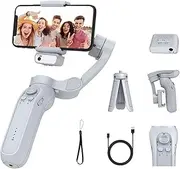 Gimbal Stabilizer for Smartphone, Wireless Charging Phone Gimbal, Profession 3-Axis Gimbal Stabilizer with Magnetic Fill Light for Video Recording, Face Tracking, APP Control