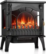 R.W.FLAME Electric Fireplace Heater, 20" Freestanding Fireplace Infrared Stove