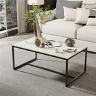 Extra Thick Marble Top Coffee Center Table Rectangular Cocktail Table Furniture