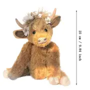 Scottish Highland Cow Plush, Realistic Cow Stuffed Animals Soft Farm Plushie, Cuddly Highland Cow Accompany Plush Decorative Pillow Birthday Gifts For