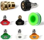 Pressure Washer Nozzle Tips, 5 Pack Tip Attachments Multiple Degrees Nozzles 1/4 Inch, M22 14mm to 3/8 Inch Hose Adapter