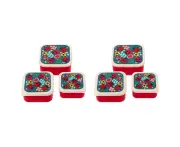 2x 3pc Rex London Kids Plastic Snack/Lunch Box Storage Square Set Ladybird