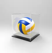 Volleyball Deluxe Display Case Acrylic Perspex - Competition Ball - SILVER