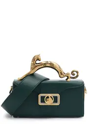 Lanvin Pencil Cat Nano Leather top Handle bag - Dark Green ONE SIZE