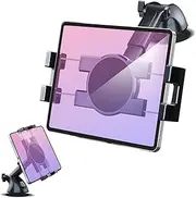 Dashboard & Windshield Car Tablet Mount Holder, Suction Cup Window Dash Phone Stand for iPad Pro 12.9/9.7/11/10.5/Air/Mini 6 5 4, Samsung Galaxy Tab, iPhone 16/15/14/Pro, 4.7"-12.9" Tab Phone