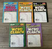 NEW Lot of 5 Dell Penny Press Word Search Seek Find Puzzle Books 2018 2019