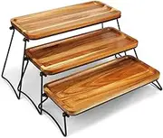 Xunweiad 3 Tier Cupcake Stand and Towers Serving Tray for, Wooden Dessert Table Display Set, Decorative Tiered Tray Decor