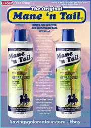 MANE 'N TAIL Herbal Gro Shampoo Conditioner set 355 ML shine **Free shipping**