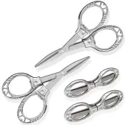 2 Pieces Small Scissors Foldable Travel Scissors Mini Folding Scissors for Ho...