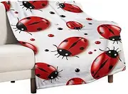 Red Ladybug Throw Blanket Super Soft Warm Fleece Blanket Lightweight Cozy 40"x60" Couch Blanket for Bed Couch Chair Living Room All Seasons