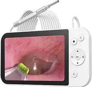 Gearwell Otoscope Camera, 3.9mm Digital Endoscope with 5-Inch IPS Screen and 1080P Visual Ear Scope, Intelligent Otoscope Ear Picker with Memory Card MS500