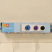 LEGO Wall Hanger Rack, Blue, Purple, Black Knobs. New, Open Box 13"