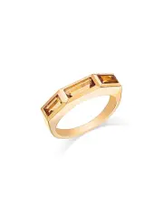 Bloomingdale's Fine Collection Citrine Emerald Cut Three Stone Ring in 14K Yellow Gold