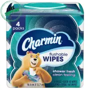 Charmin Flushable Wipes, 160 Total Wipes (4 Packs of 40)
