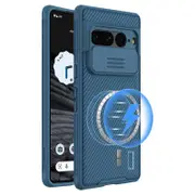 For Google Pixel 7 Pro Case [Support Magsafe Charger], CamShield Series Slim Stylish Protective Case with Slide Camera Cover (Blue)
