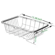 Dish Drying Rack Expandable Dishes Drainer Over The Sink Adjustable C6K5