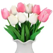 10 Pcs Simulated Tulip Decorative Flowers Bride Artificial Tulips Vivid