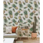 Pineapple removable wallpaper Modern Fruits Exotic Tropical Wall Mural