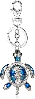 Liavy's Sea Turtle Charm Fashionable Keychain - Sparkling Crystal - Blue