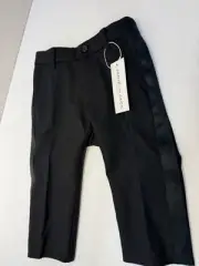 Janie And Jack Baby Boy Black Tuxedo Wool Blend Pants Size 12-18 Mo NWT