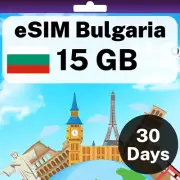eSIM Bulgaria - 15 GB - 30 Days - Travel eSIM | QR code activation