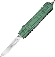 TGZUO Aluminium Alloy Scalpel Pocket Knife with Clip Small EDC Telescopic Retractable Box Cutter Precision Craft Utility Knife 5pcs #60 5pcs #24 Carbon Steel Blades (Green)