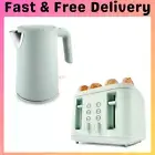 Electric Kettle And Toaster Set Combo Deal Stainless Steel Green Soft Touch Pack