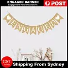 Engaged Hessian Banner Rustic Engagement Party Decorations Hearts Burlap Bunting