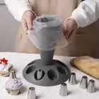 8 Slots Piping Bag Stand with Base Pastry Bags Holder Bakery