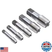 ApplianPar 5Pcs HSS NPT Pipe Tap Set 1/8, 1/4, 3/8, 1/2 and 3/4 Inch Hand Thr