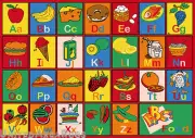 5 x 7 Educational Rug Kids ABC Food Names School Learning Time Alphabet Fruit