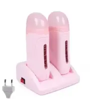 Electric Double Wax Heater Epilator Cartridge Wax Roller Base Roll on Waxing Ref
