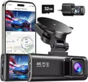redtiger dash cam front rear 4k/2.5k Full HD Dash Camera For Cars,Free 32GB Card
