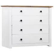 Side Cabinet White 80x40x73 cm Pine Panama Range