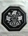 Mother of Pearl Work Coffee Table Top Octagonal Black Marble Sofa Side Table