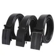 Men's Belt Fashion Automatic Buckle Belt Imitation Leather Litchi Pattern Busine