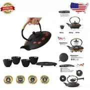 Premium Japanese Pear Blossom Cast Iron Teapot Set with Stainless Steel Infuser