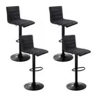 NNEDSZ Set of 4 Faux Linen Bar Stools - Black