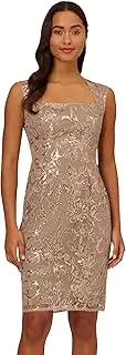 [Adrianna Papell] Women's Floral Sequin Sheath Dress
