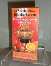 KNOX CHRISTMAS INCENSE CONES FROM GERMANY BOX OF 24 PCS... PUNCH BOWL SCENT
